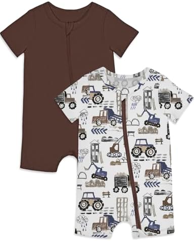 Jimonda Baby Rompers Cotton Boys Girls Short Sleeve Sleepers Pajamas Pjs | Two by JimondaBaby