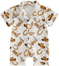 Kuriozud Baby Girl Boy Romper Pajamas Onesie Short Sleeve Button Down Pjs by Kuriozud