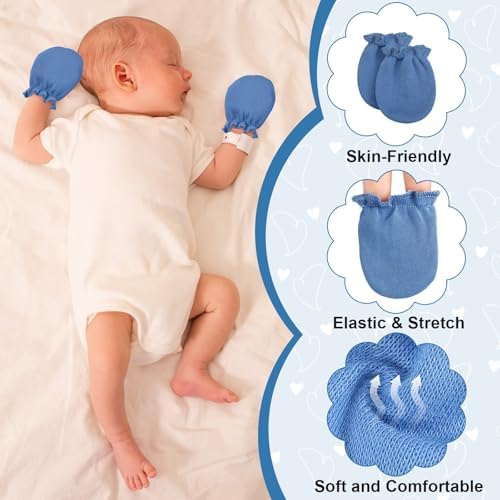 Vabean 12 Pairs Preemie Baby Mittens No Scratch Cotton Premature Baby Gloves - Image 4