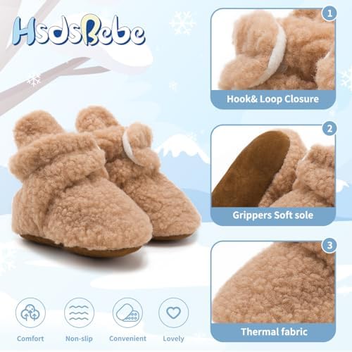 HsdsBebe Unisex Newborn Baby Cotton Booties Non-Slip Sole - Image 5