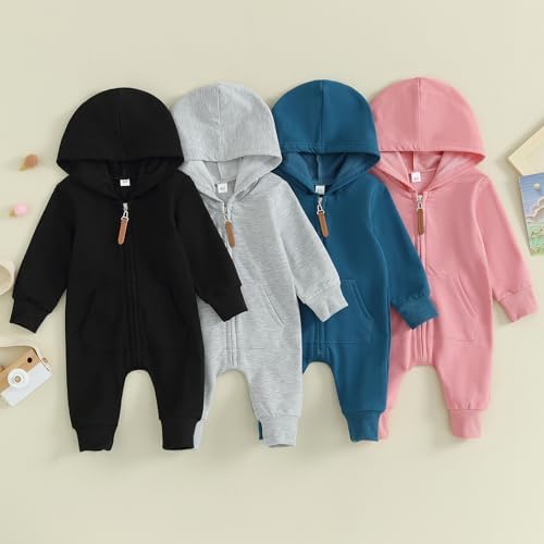 Fall Baby Clothes Newborn Boy Girl Hoodie Romper Long Sleeve Jumpsuit Winter - Image 2