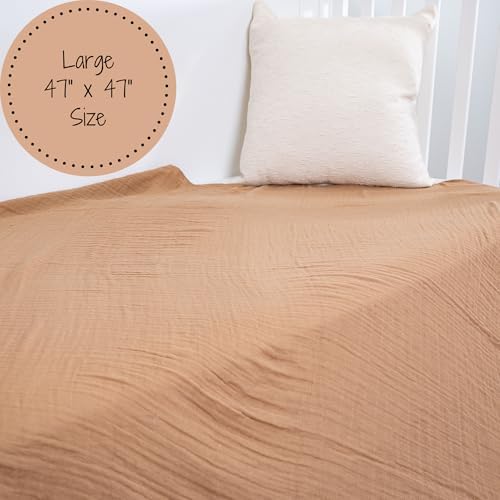 LollyBanks Baby Swaddle Blankets 2 Pack, 100% Cotton Muslin Blanket 47 x 47 - Image 5