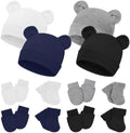 Cuffbow 4 Pcs Preemie Baby Hats Mittens and Socks Set Newborn Cotton Warm Socks by Cuffbow
