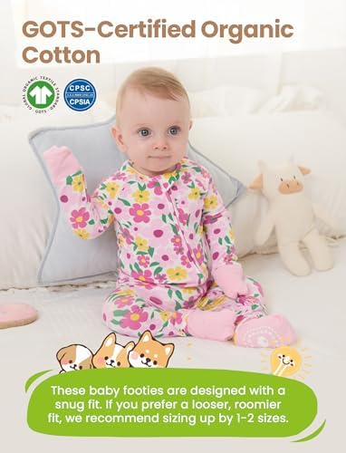 PATPAT Organic Cotton Baby Footie Pajamas - Image 2