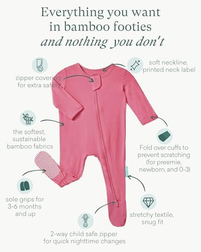 PurComfy Bamboo Viscose Baby Zipper Footie Pajamas, 0-3-6-9-18-24 Months | Ideal - Image 3