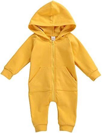 FYBITBO Infant Baby Boys Girls Clothing Zipper Hooded Jumpsuit Romper Long by FYBITBO