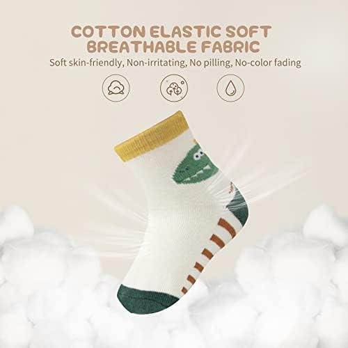Aroveea Toddler Socks Non Slip Grip Ankle Baby 12 Pack - Image 2