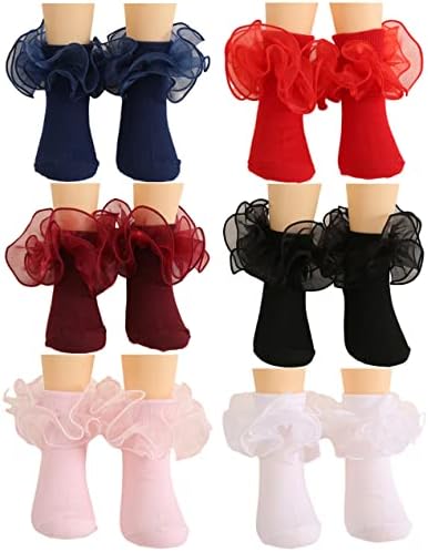 Newborn Baby-girls Socks and Bow Infant Toddler Ankle Socks by ToptimBabyHeadbands