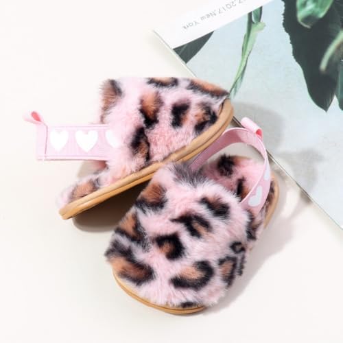 Baby Shoes Pink Leopard Baby Girl Slippers Non-Slip Soft Sole Toddler First - Image 5
