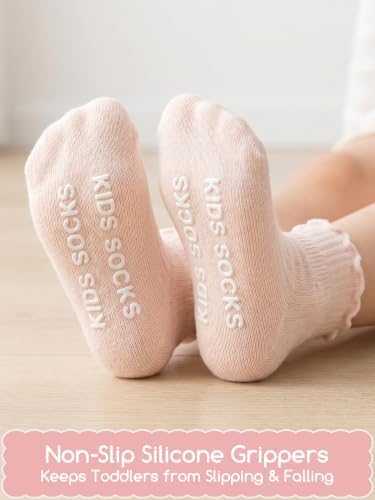 Aroveea Toddler Socks Non Slip Grip Ankle Baby 12 Pack - Image 3