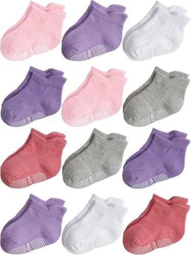 Aroveea Toddler Socks Non Slip Grip Ankle Baby 12 Pack by Aroveea