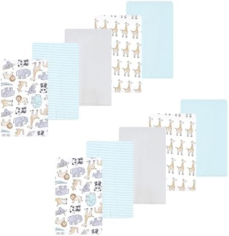 Luvable Friends Hudson Baby Flannel Burp Cloths 10pk, Kangaroo Pastel by Luvable+Friends