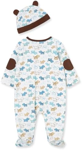 Little Me Baby Boy Clothes 2-Piece Baby Sleeper and Cap Set, 100% Cotton - Image 2