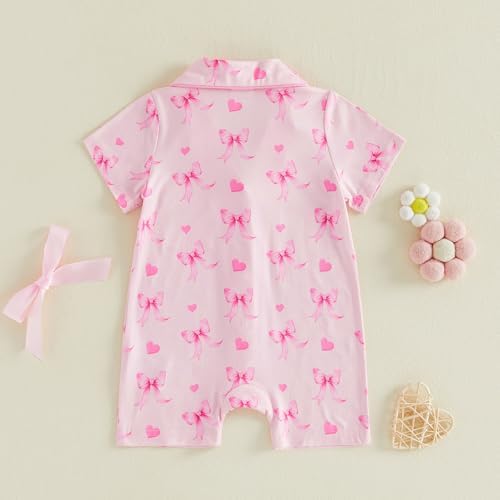 Kuriozud Baby Girl Boy Romper Pajamas Onesie Short Sleeve Button Down Pjs - Image 5