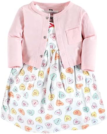Hudson Baby Infant and Toddler Girls Cotton Dress and Cardigan Set by HudsonBaby