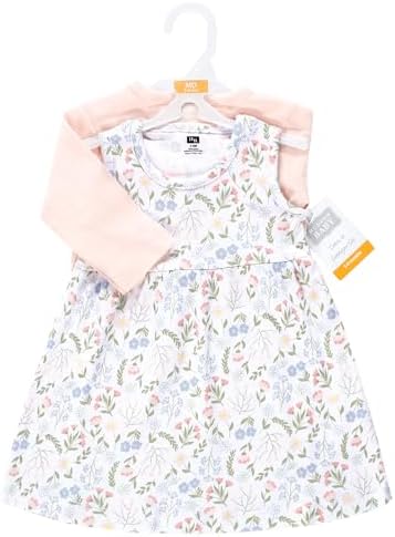 Hudson Baby Infant and Toddler Girls Cotton Dress and Cardigan Set - Image 2