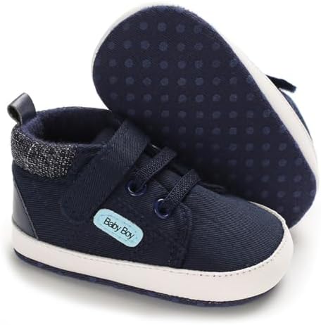 Meckior Toddler Baby Boys Girls High Tops Ankle Sneakers Soft Anti-Slip Sole PU by Meckior