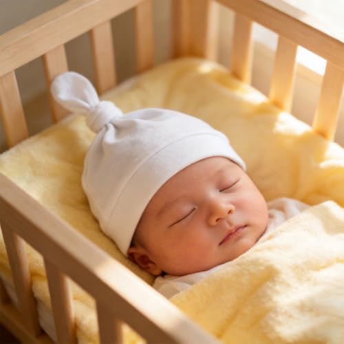 LAWKUL Cotton Baby Newborn Hats Set, 3 Pack, 0-6 Months - Image 5