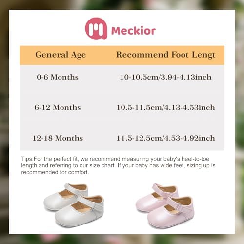 Meckior Infant Baby Girls Soft Sole Bowknot Princess Wedding Dress Mary Jane - Image 3