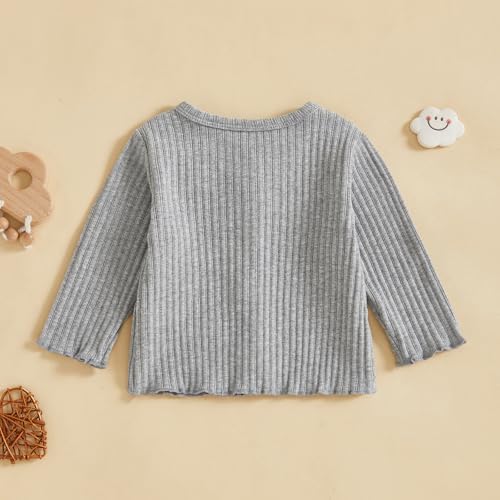 Kids Toddler Girls Lightweight V Neck Cardigan Sweater Long Sleeve Button Down - Image 3