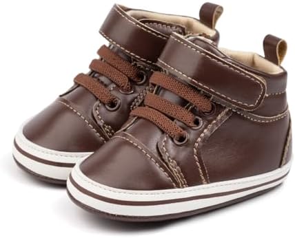Meckior Toddler Baby Boys Girls High Tops Ankle Sneakers Soft Anti-Slip Sole PU by Meckior