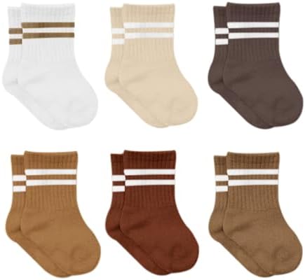 bistyle Baby Grip Ankle Socks 6 Pairs | Newborn Infant Toddlers Sock Organic by bistyle