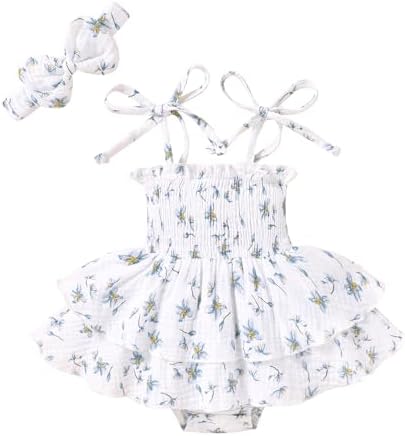 YOUNGER TREE Baby Girl Clothes Infant Summer Romper Dress Sleeveless Bodysuit by YOUNGERTREE