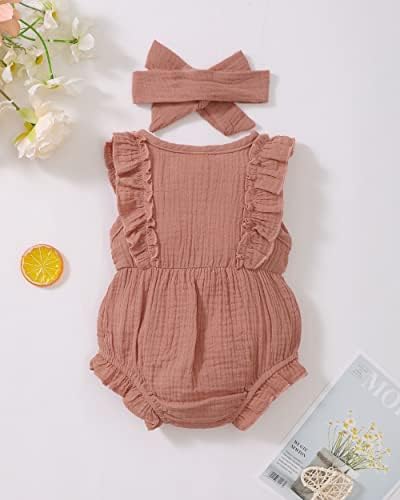 Renotemy Baby Girl Clothes Summer Rompers Cute Outfits Preemie-18 Months | - Image 3
