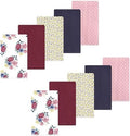 Luvable Friends Hudson Baby Flannel Burp Cloths 10pk, Rose Navy Bloom by Luvable+Friends