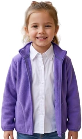 Toddler Boys Girls Fleece Jacket Lightweight Fall Spring 2-12 Years - Image 2