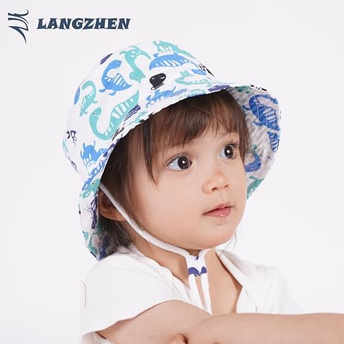LANGZHEN Sun Protection Hat for Kids Toddler Boys Girls Wide Brim Summer - Image 4