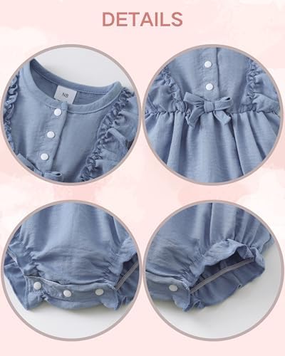 Renotemy Baby Girl Clothes Summer Rompers Cute Outfits Preemie-18 Months | - Image 3