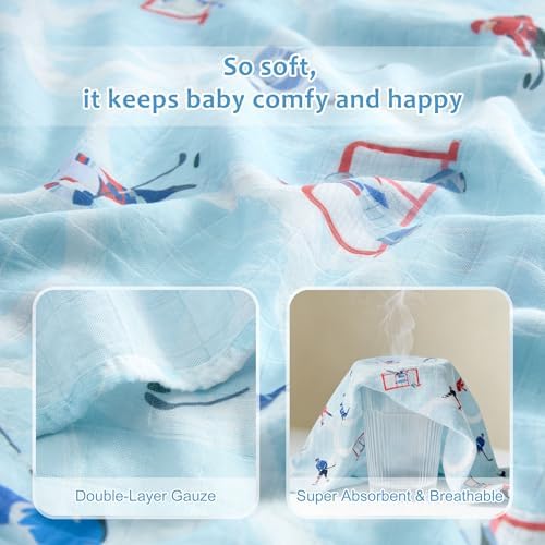Baby Swaddle Blankets, Bamboo Muslin Receiving Blanket | 1-Pack, Lightweight & - Image 3