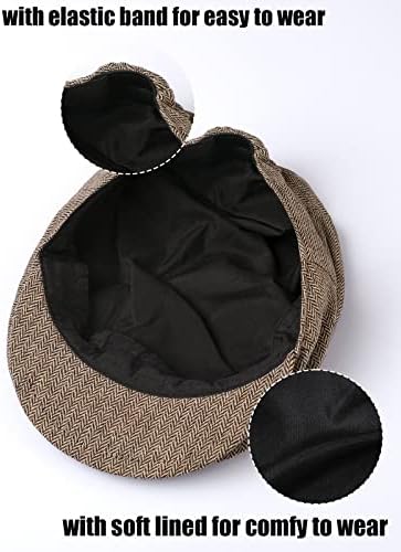 A&J DESIGN Baby Boys Newsboy Cap Toddler Kids Tweed Vintage Flat Hat - Image 4