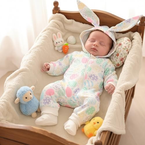Unutiylo Unisex Baby Boys Girls Long Sleeve Infant Baby Zipper Hooded Jumpsuits - Image 2