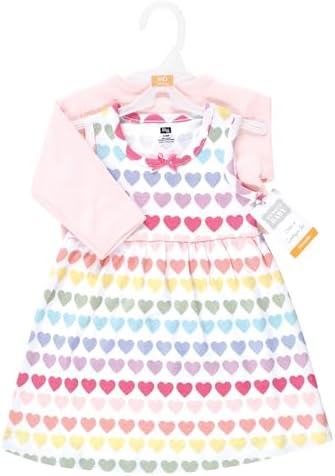 Hudson Baby Infant and Toddler Girls Cotton Dress and Cardigan Set - Image 2