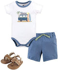 Hudson Baby Unisex Baby Cotton Bodysuit, Shorts and Shoe Set by HudsonBaby