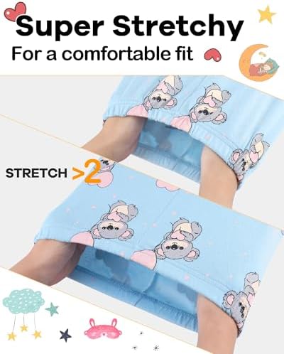 DAUGHTER QUEEN Girls Summer Pajamas Set 4 Pieces 100% Cotton Sleepwear Size 18 - Image 4