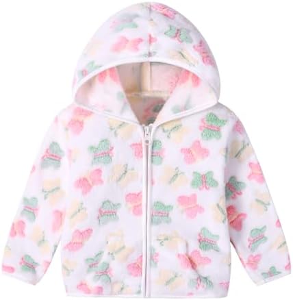 Toddler Baby Girl Fleece Jackets Fall Clothes Hooded Zip Fuzzy Coats by Adarl