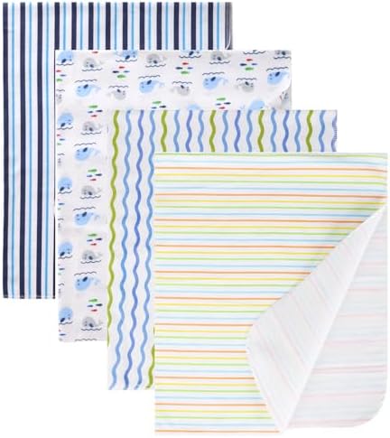 Cotton Flannel Receiving Blankets 4 Pcs, Baby Swaddle Blankets, Infant Flannel by Unknown