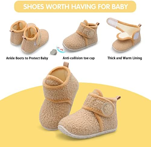 FEETCITY Baby Booties Girls Boys Infant Slippers First Walkers Shoes Warm Socks - Image 5