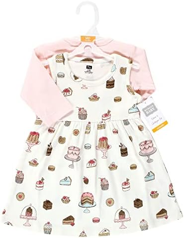 Hudson Baby Infant and Toddler Girls Cotton Dress and Cardigan Set - Image 2