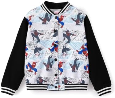 Disney Bomber Jacket Spider Man Marvel Toy Story Cars Varsity Cardigan2-13Y by Disney