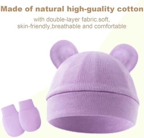 Newborn Baby Hat and Mittens Set, Infant Beanie Caps Newborn Essentials Must - Image 7