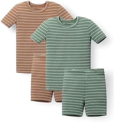 AVAUMA Stripe Pattern Baby Boys Girls Pajama Set Kids Toddler Snug fit Ribbed by AVAUMA