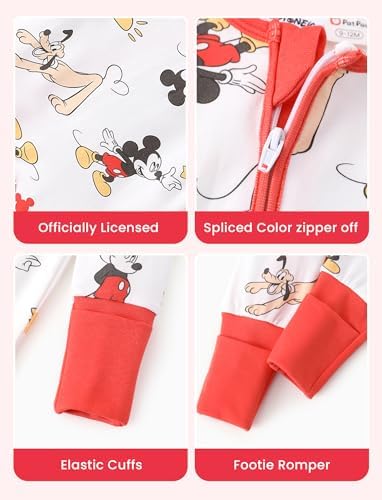 Disney Baby Organic Cotton Zip Footie Clothes Romper Outfit - Image 6