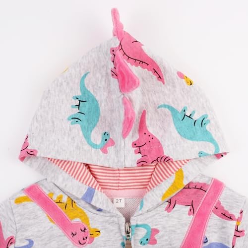 Baby Girl Zip-up Jacket Rainbow Unicorn Cotton Hoodie Sweatshirt Toddler Fall - Image 6