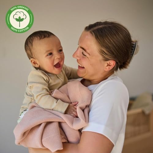 Receiving Blankets, 100% Organic Cotton Knit, Newborn Baby Swaddle | - Image 4