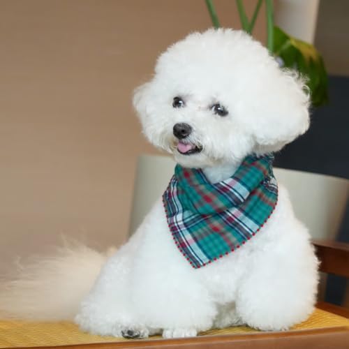 Double Layers Two Tones Dog Cotton Bandana Bibs Scarf DCB20 G&R - Image 2