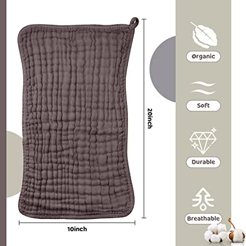 Remagr 8 Packs Muslin Burp Cloths Large 20" x 10", 6 Layers Unisex Baby - Image 3